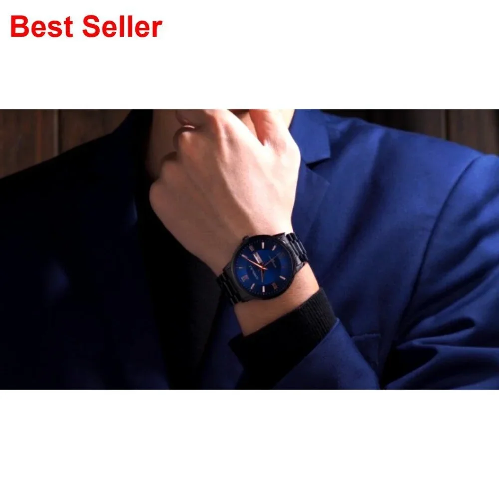 Stainless Steel Chronograph Watch for Men Business Casual